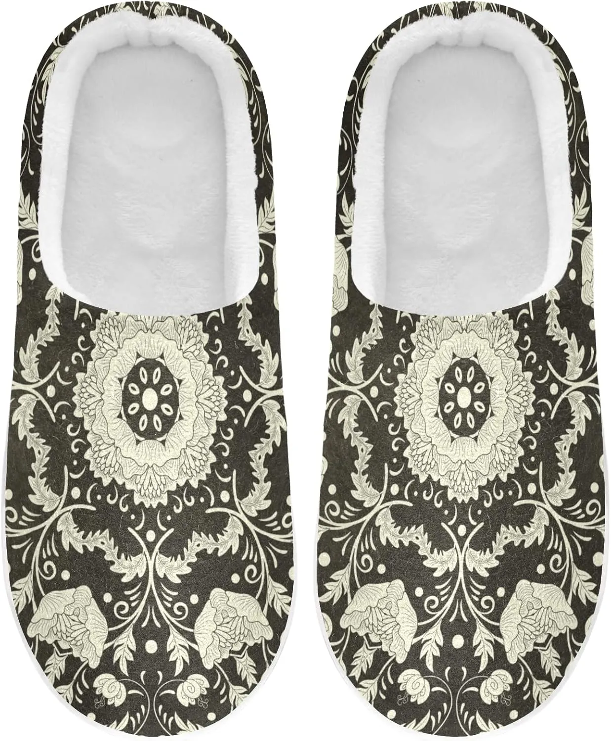 Unisex Memory Foam House Slippers Non-Skid Soft Warm Sole Coral Fleece Slip-on Closed Toe Hand Free Shoes for Bedroom Travel 6-17