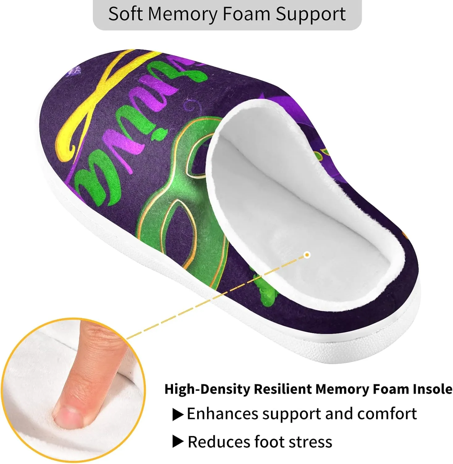 Unisex Memory Foam Warm Slippers Comfort Soft Casual Shoes for Indoor Outdoor S-XXXL