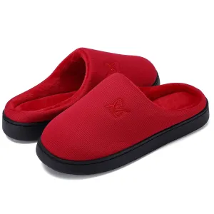 Unisex Red Casual House Shoes with Memory Foam