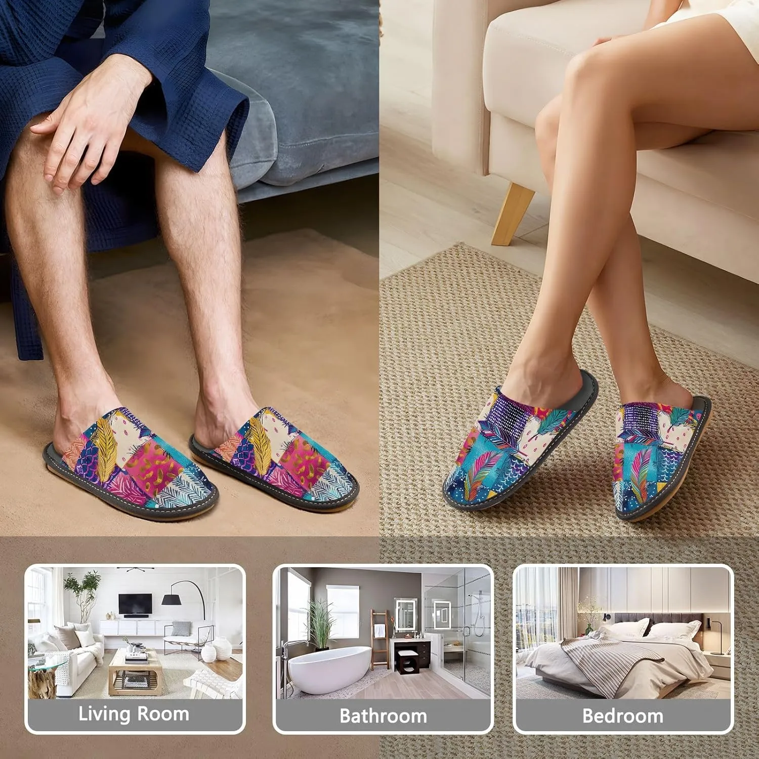 Unisex Spa Slippers Men House Shoes Non Slip Slippers Women