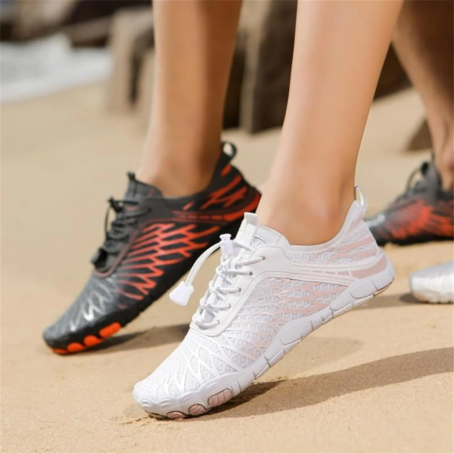 Unisex Trail Barefoot Running Shoes, Hiking Waterproof Trail Knit Trainers Fitness Fivefinger Toe Shoes for Women Men