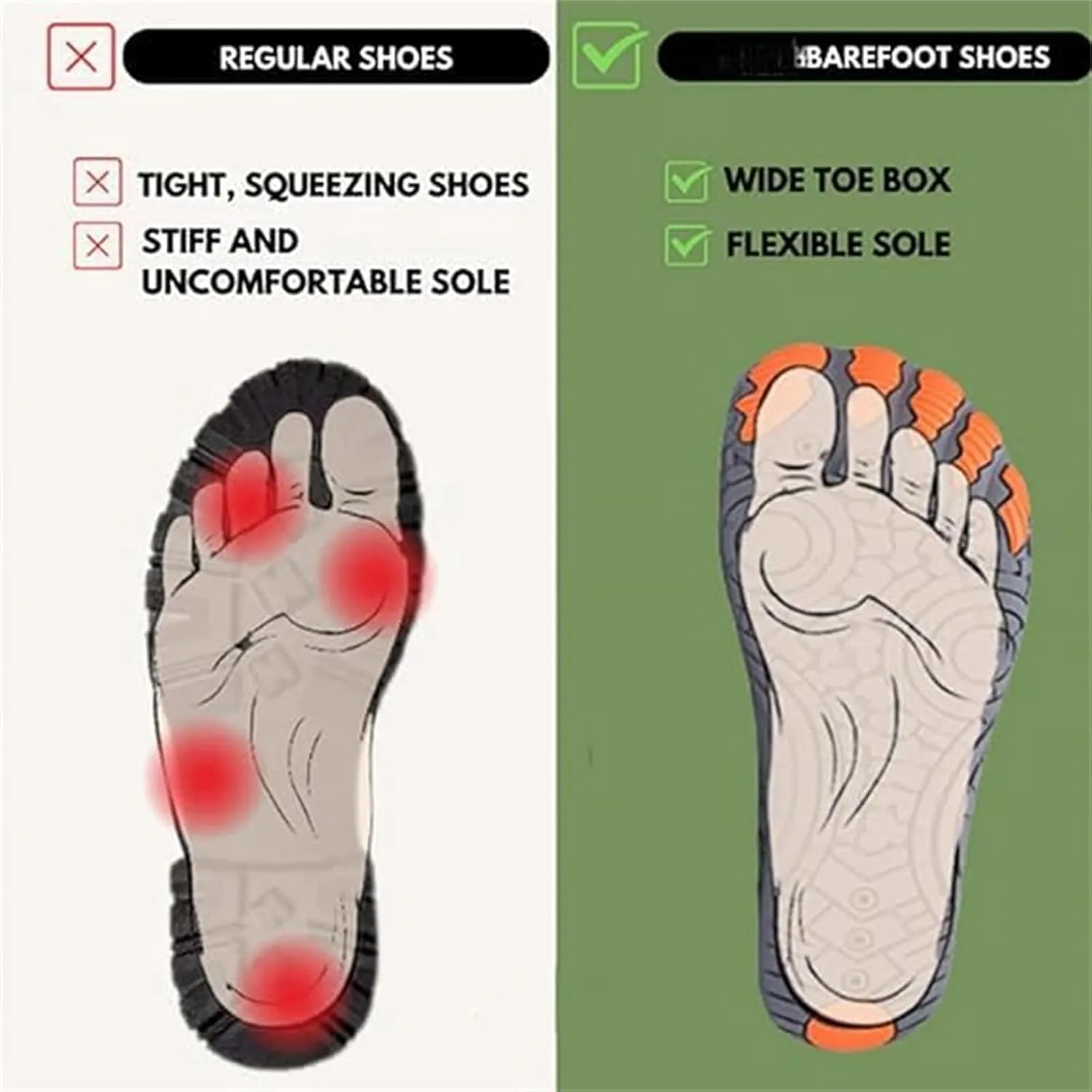 Unisex Trail Barefoot Running Shoes, Hiking Waterproof Trail Knit Trainers Fitness Fivefinger Toe Shoes for Women Men