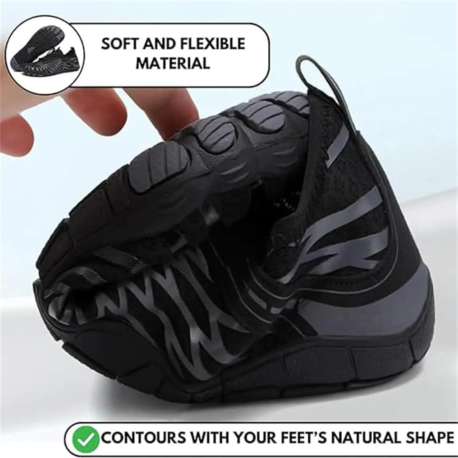 Unisex Trail Barefoot Running Shoes, Hiking Waterproof Trail Knit Trainers Fitness Fivefinger Toe Shoes for Women Men