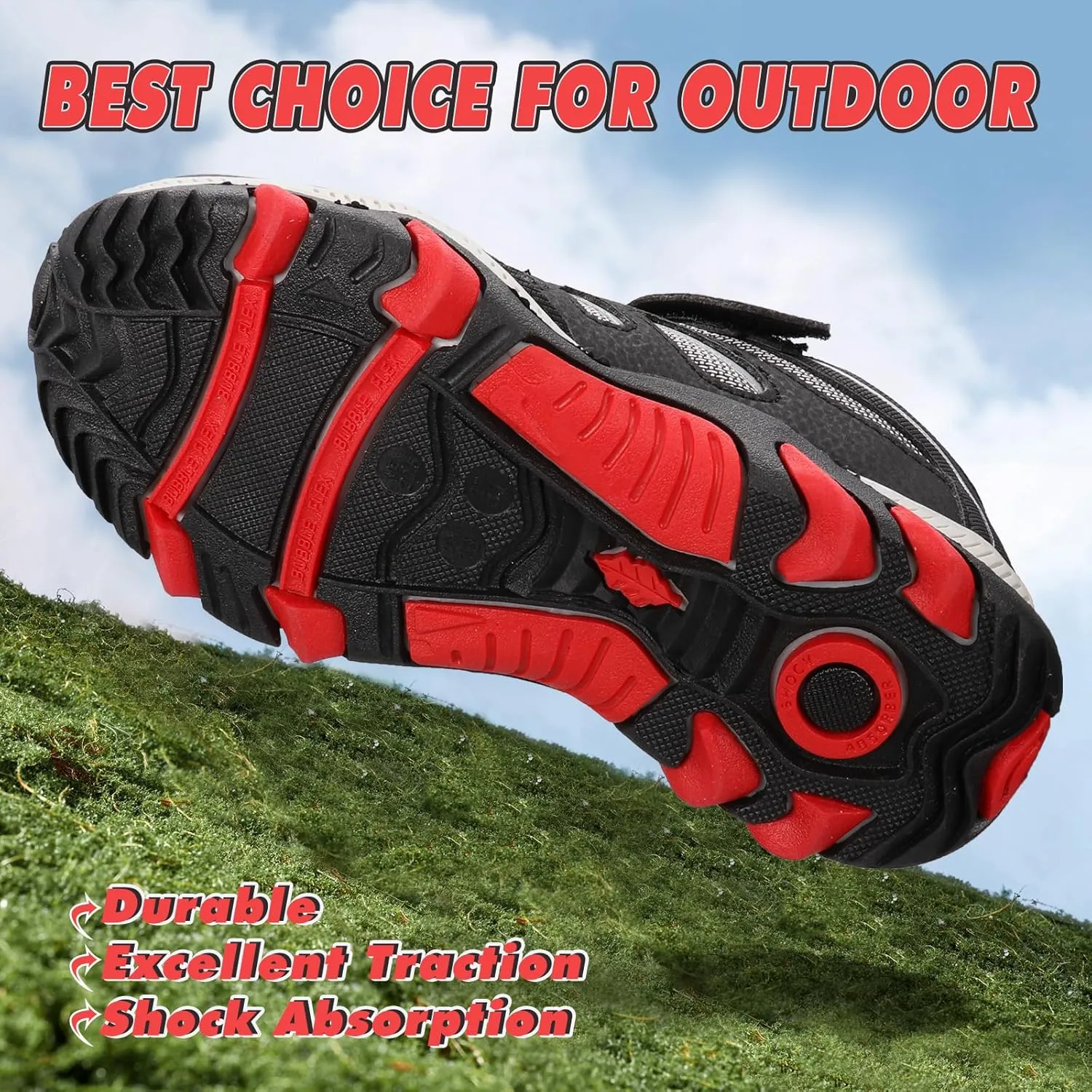 UOVO Boys Shoes Water Resistant Hiking Boots Kids Outdoor Walking Shoes Non Slip Ankle Athletic Sneaker Anti Collision Size 9.5 Toddler to 4.5 Big Kids