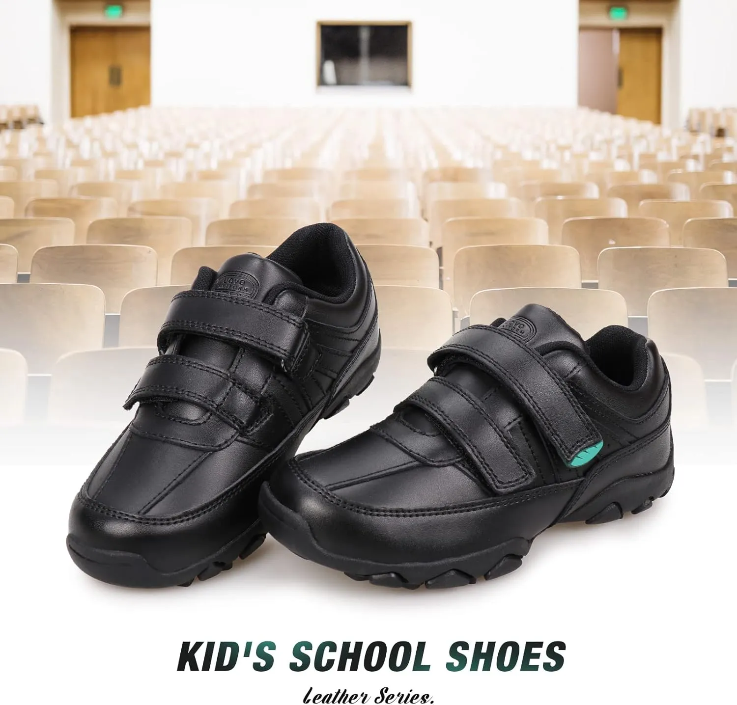 UOVO School Shoes Uniform Black Dress Shoes for Boys (Little/Big)