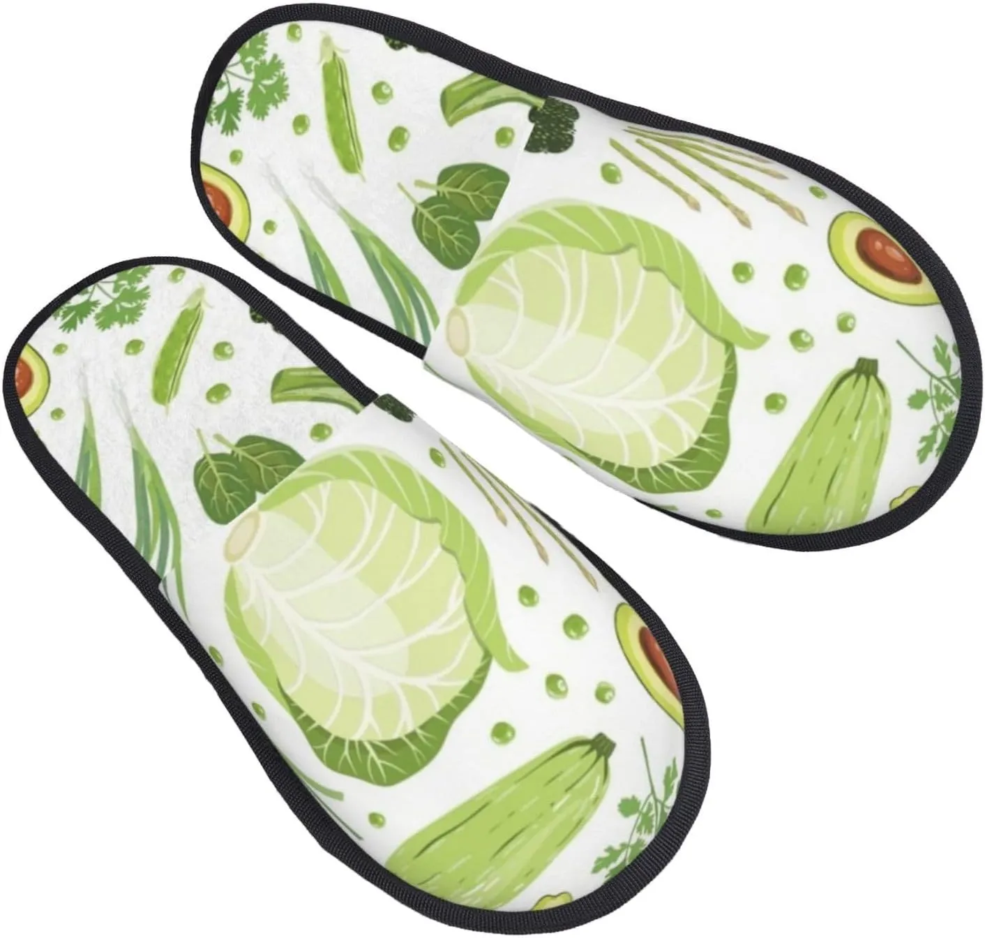 Vegetables Cabbage Cucumber Winter Furry Slippers Warm Cozy Indoor Shoes House Slippers For Men Women