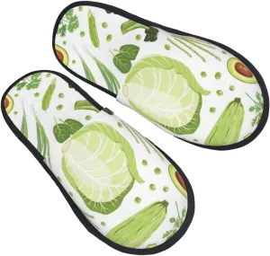 Vegetables Cabbage Cucumber Winter Furry Slippers Warm Cozy Indoor Shoes House Slippers For Men Women