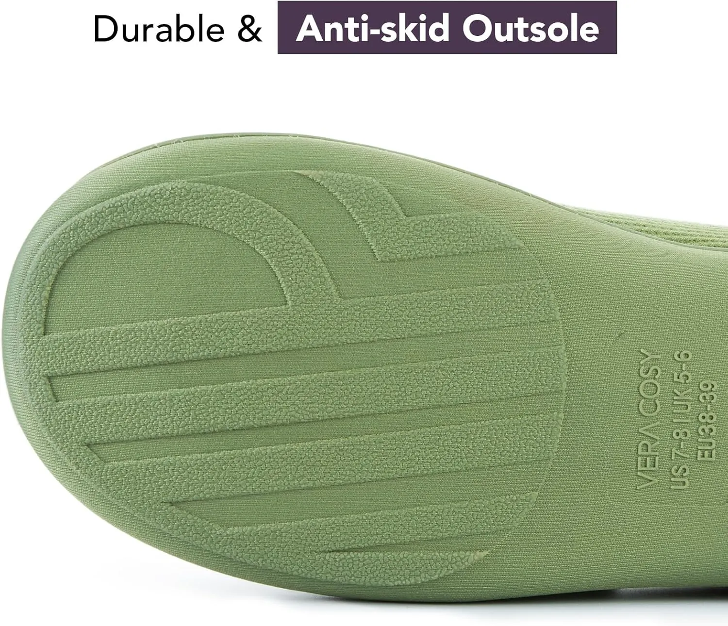 VeraCosy Women's Two-Tone Slippers Soft Comfy Knit Memory Foam Non-slip Indoor House Shoes
