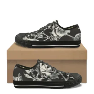 Vintage Darkthorn Rose Print Canvas Shoes