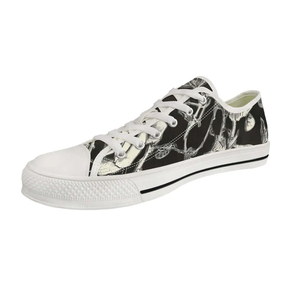 Vintage Darkthorn Rose Print Canvas Shoes