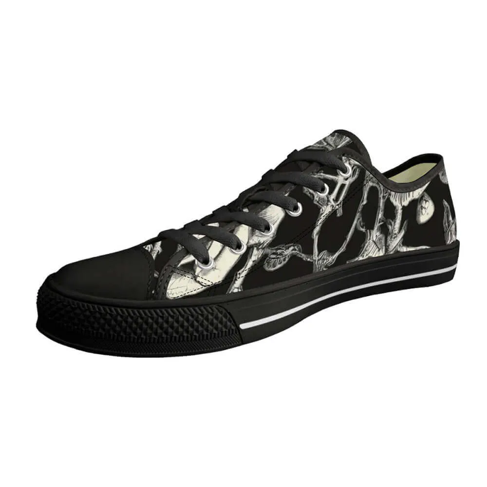 Vintage Darkthorn Rose Print Canvas Shoes