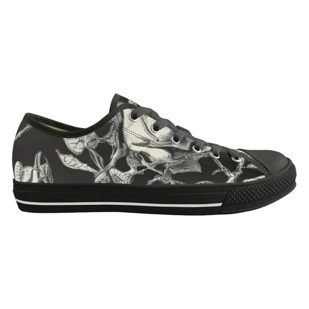 Vintage Darkthorn Rose Print Canvas Shoes