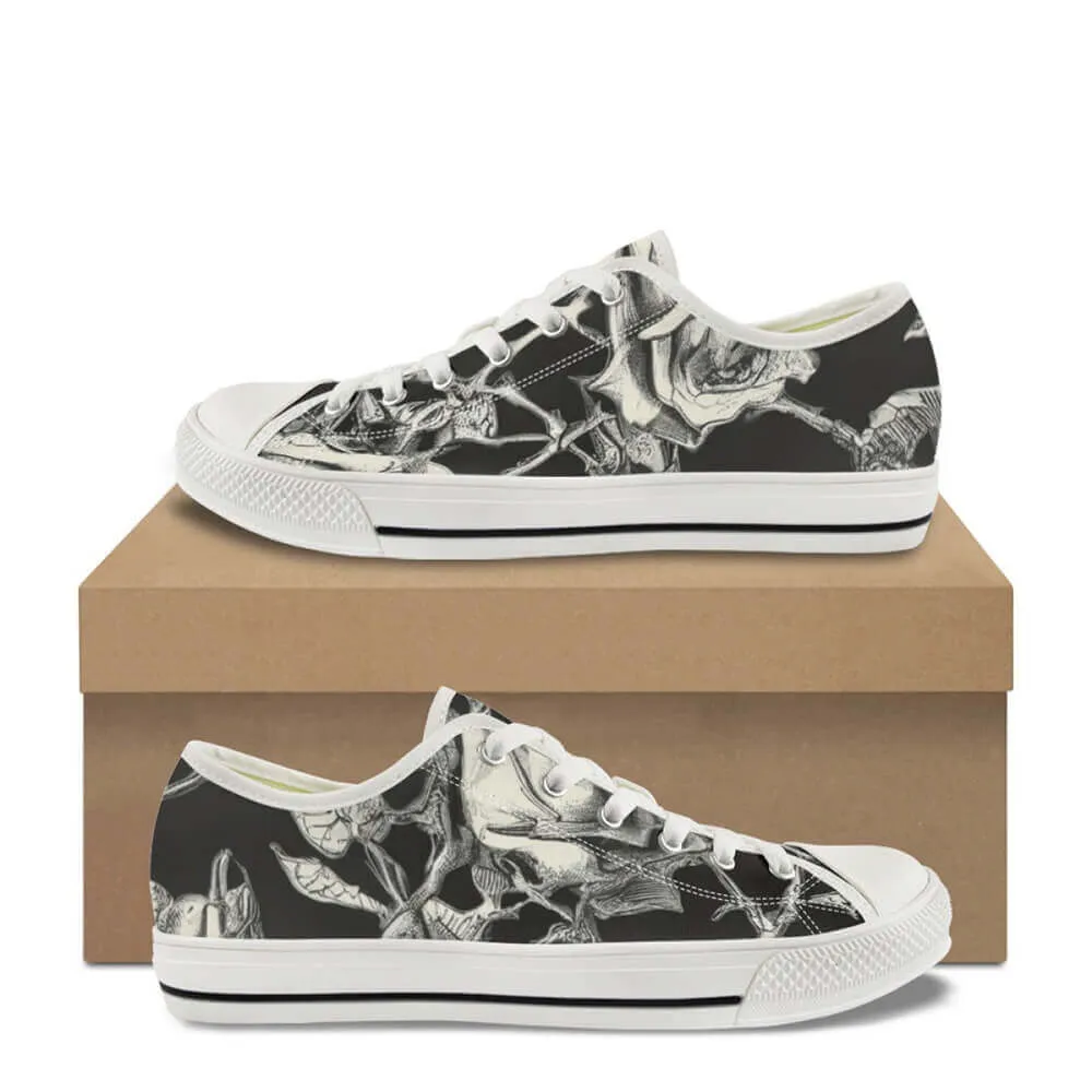 Vintage Darkthorn Rose Print Canvas Shoes