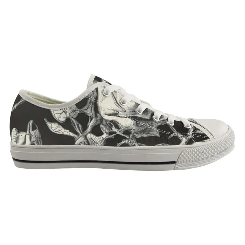 Vintage Darkthorn Rose Print Canvas Shoes