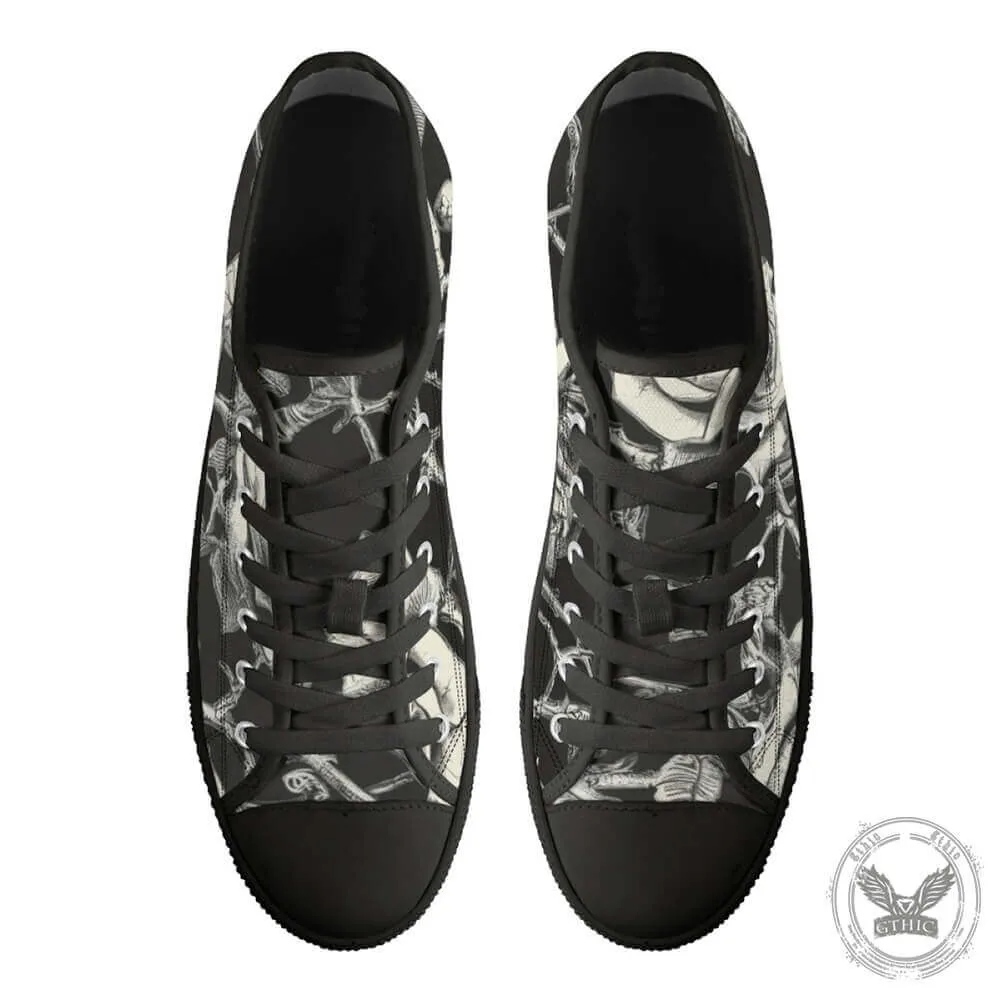 Vintage Darkthorn Rose Print Canvas Shoes