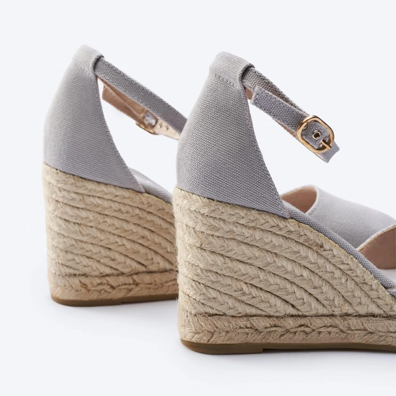 Viscata Estartit Espadrille Canvas Wedges Spain Handmade 3 ½” Heel Women's Sandals with Breathable Organic Cotton Canvas and 100% Natural Jute Midsole for all Occasions: Casual, Work, Party