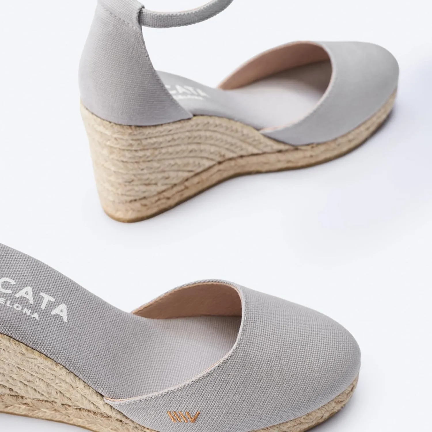 Viscata Estartit Espadrille Canvas Wedges Spain Handmade 3 ½” Heel Women's Sandals with Breathable Organic Cotton Canvas and 100% Natural Jute Midsole for all Occasions: Casual, Work, Party