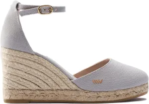 Viscata Estartit Espadrille Canvas Wedges Spain Handmade 3 ½” Heel Women's Sandals with Breathable Organic Cotton Canvas and 100% Natural Jute Midsole for all Occasions: Casual, Work, Party