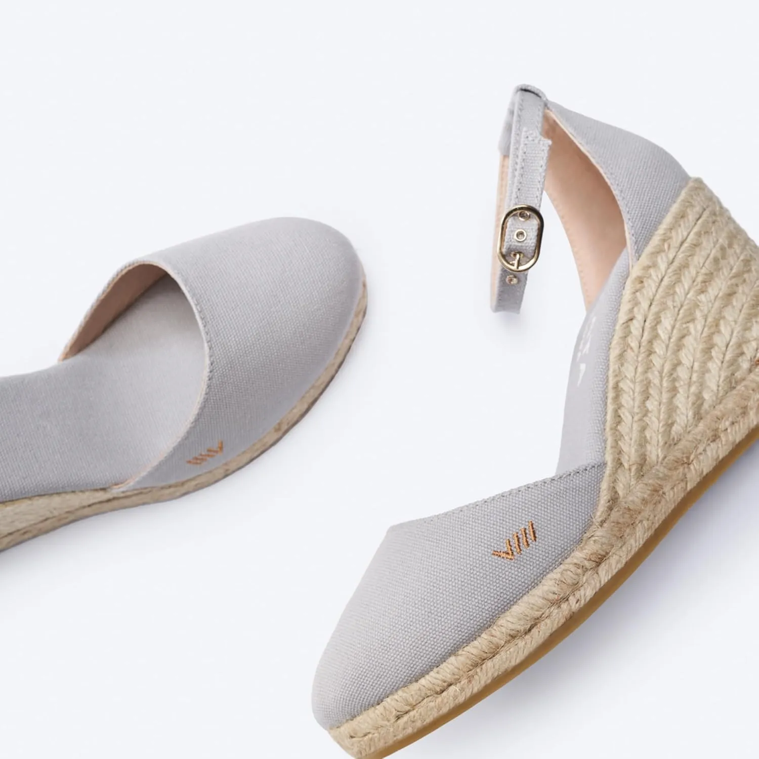 Viscata Estartit Espadrille Canvas Wedges Spain Handmade 3 ½” Heel Women's Sandals with Breathable Organic Cotton Canvas and 100% Natural Jute Midsole for all Occasions: Casual, Work, Party