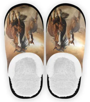 visesunny Slippers for Women Mens Funny Winter Warm Memory Foam Cotton Home Slippers Soft Plush Fleece Slip on House Slippers Unisex