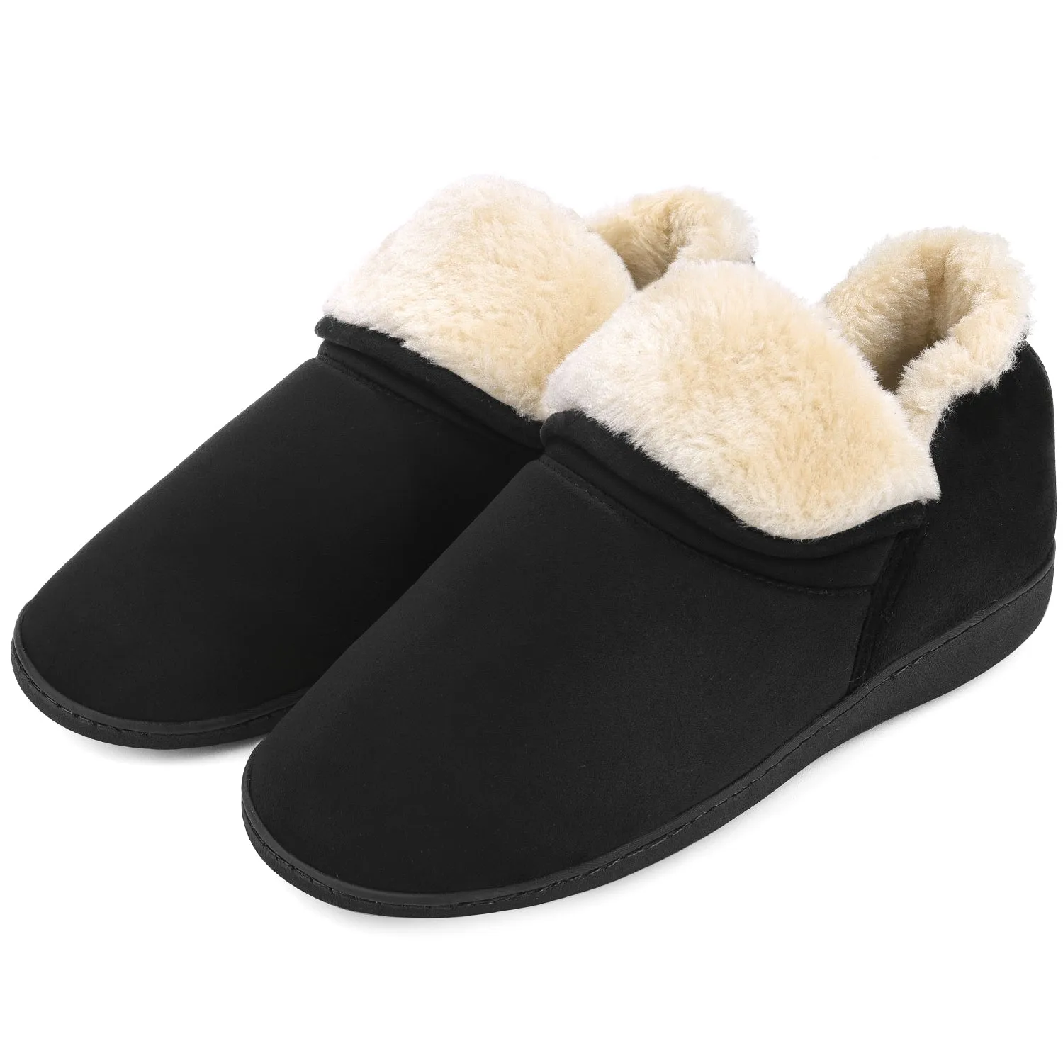VONMAY Women's Faux Fur Suede House Booties Memory Foam Slippers