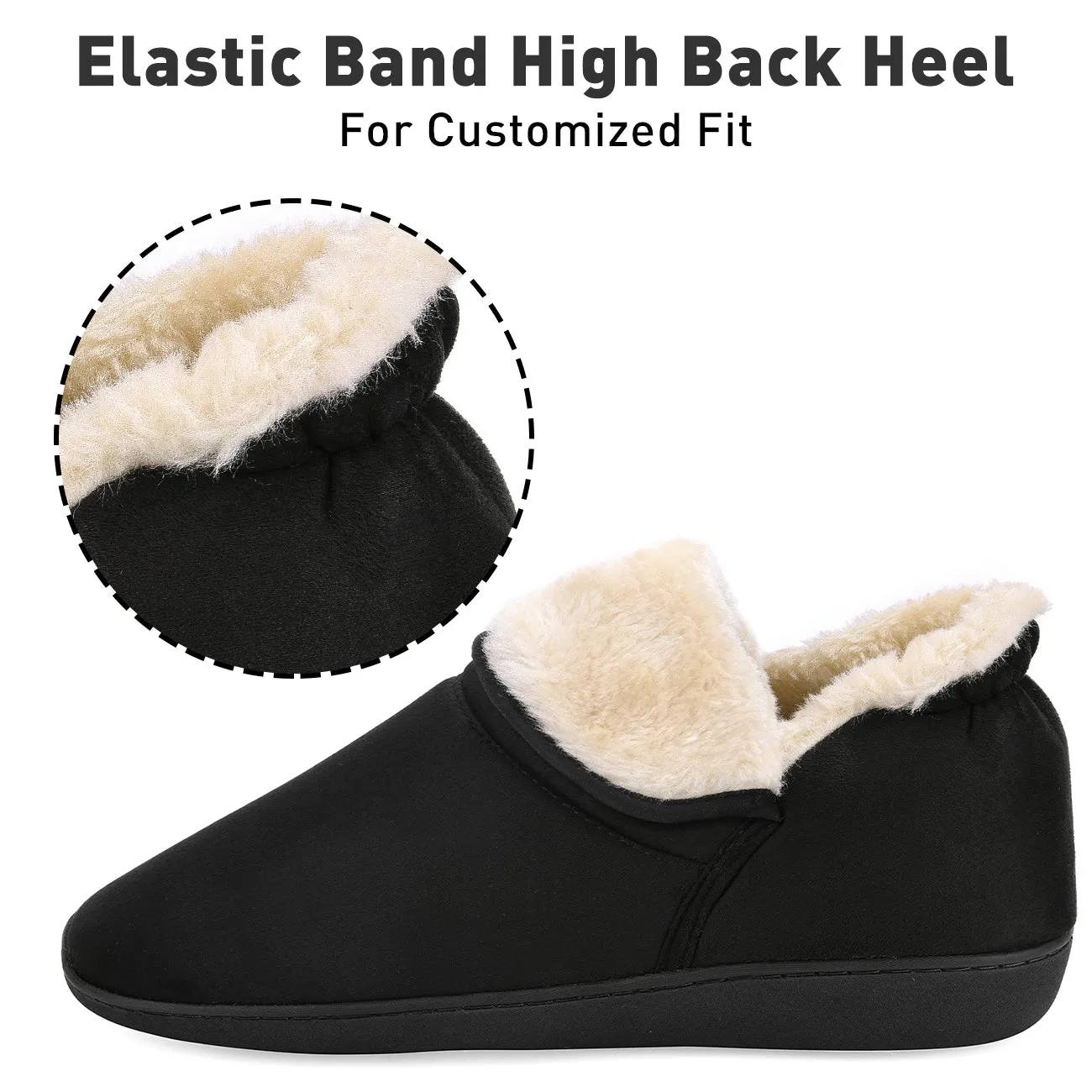 VONMAY Women's Faux Fur Suede House Booties Memory Foam Slippers