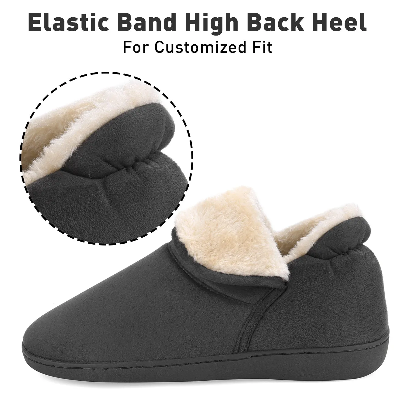 VONMAY Women's Faux Fur Suede House Booties Memory Foam Slippers