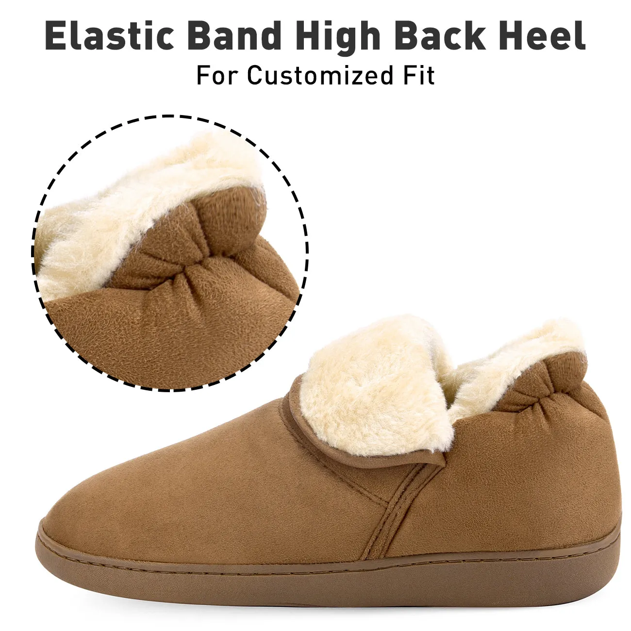 VONMAY Women's Faux Fur Suede House Booties Memory Foam Slippers