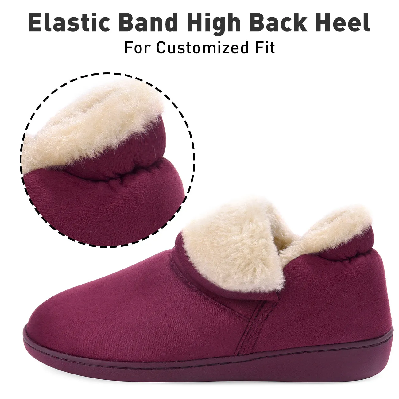 VONMAY Women's Faux Fur Suede House Booties Memory Foam Slippers
