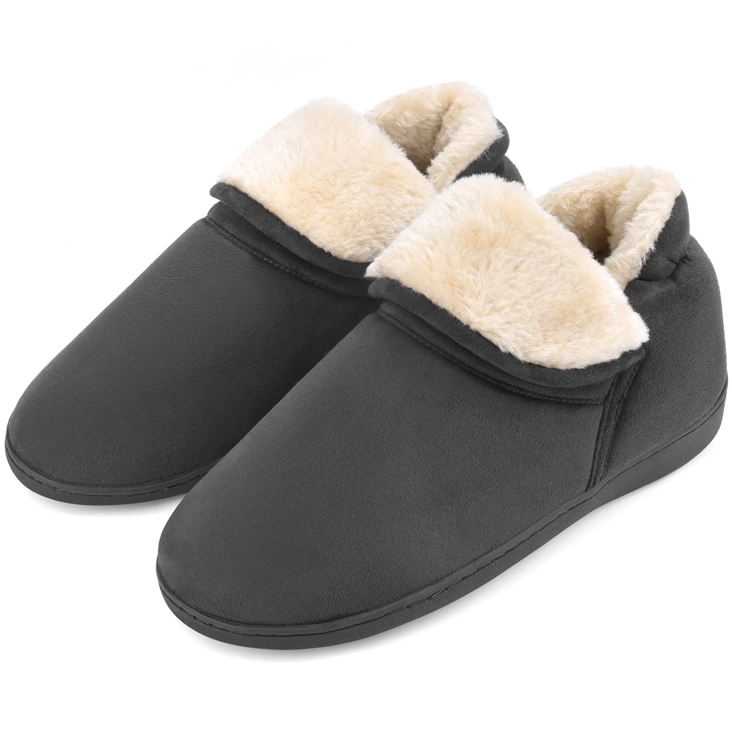 VONMAY Women's Faux Fur Suede House Booties Memory Foam Slippers
