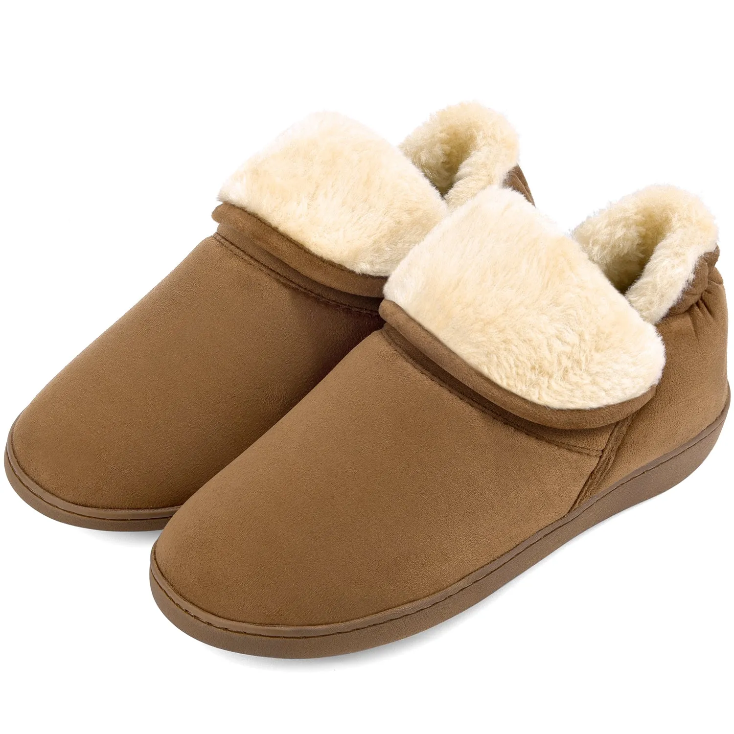 VONMAY Women's Faux Fur Suede House Booties Memory Foam Slippers