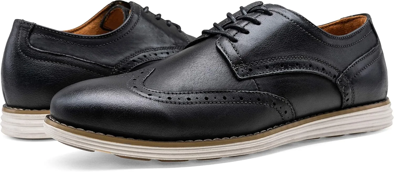 Vostey Men's Dress Shoes Leather Casual Dress Shoes for Men Leather Business Oxford Shoes for Men
