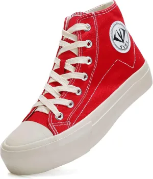 VV87 Unisex's High Top Classic Comfort Canvas Sneakers Stylish Lightweight Casual Walking Shoes
