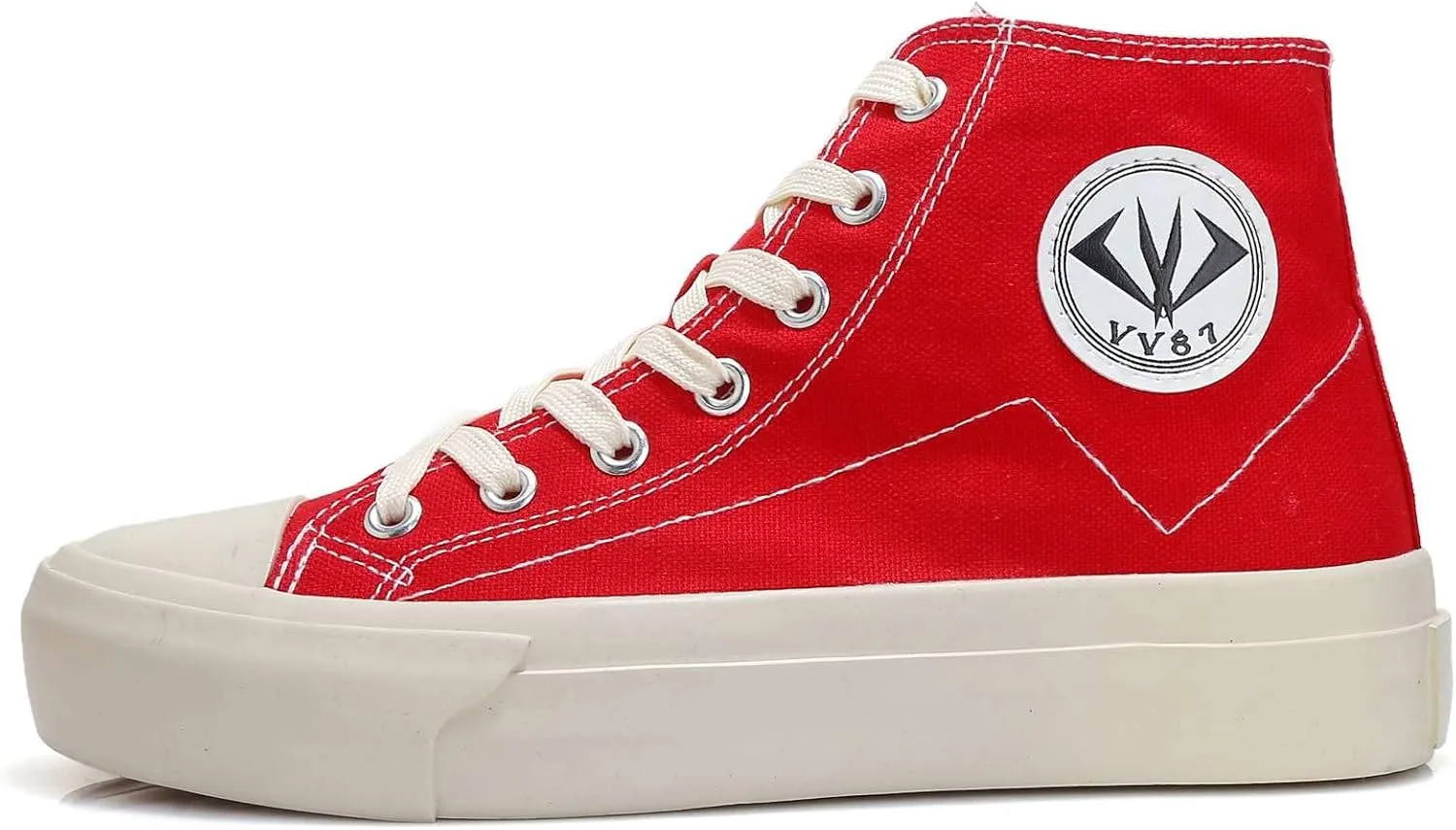 VV87 Unisex's High Top Classic Comfort Canvas Sneakers Stylish Lightweight Casual Walking Shoes