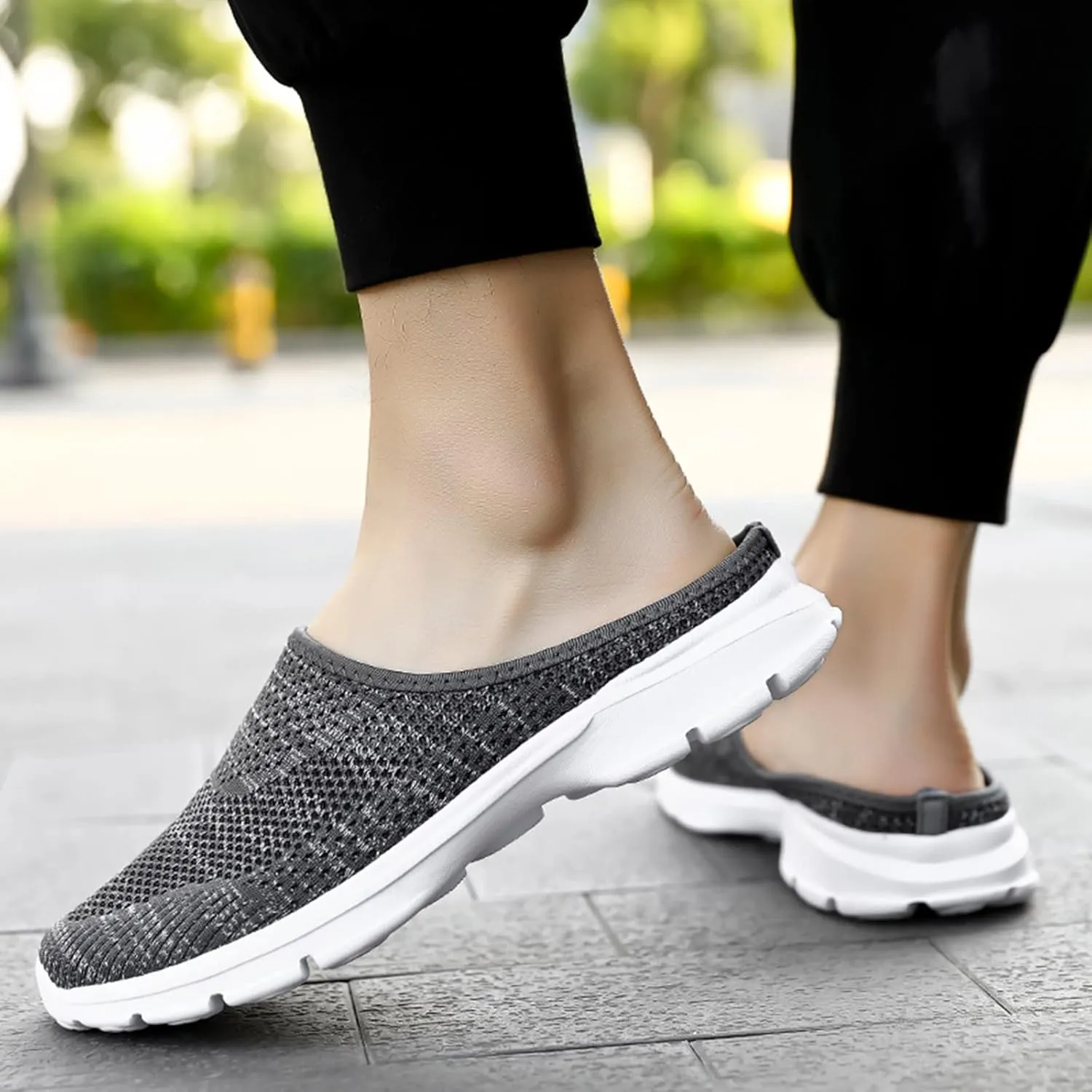 Walking Sneakers for Women 2024 Summer Mules Slip-On Backless Orthopedic Shoes Breathable Slippers Closed Toe Slides
