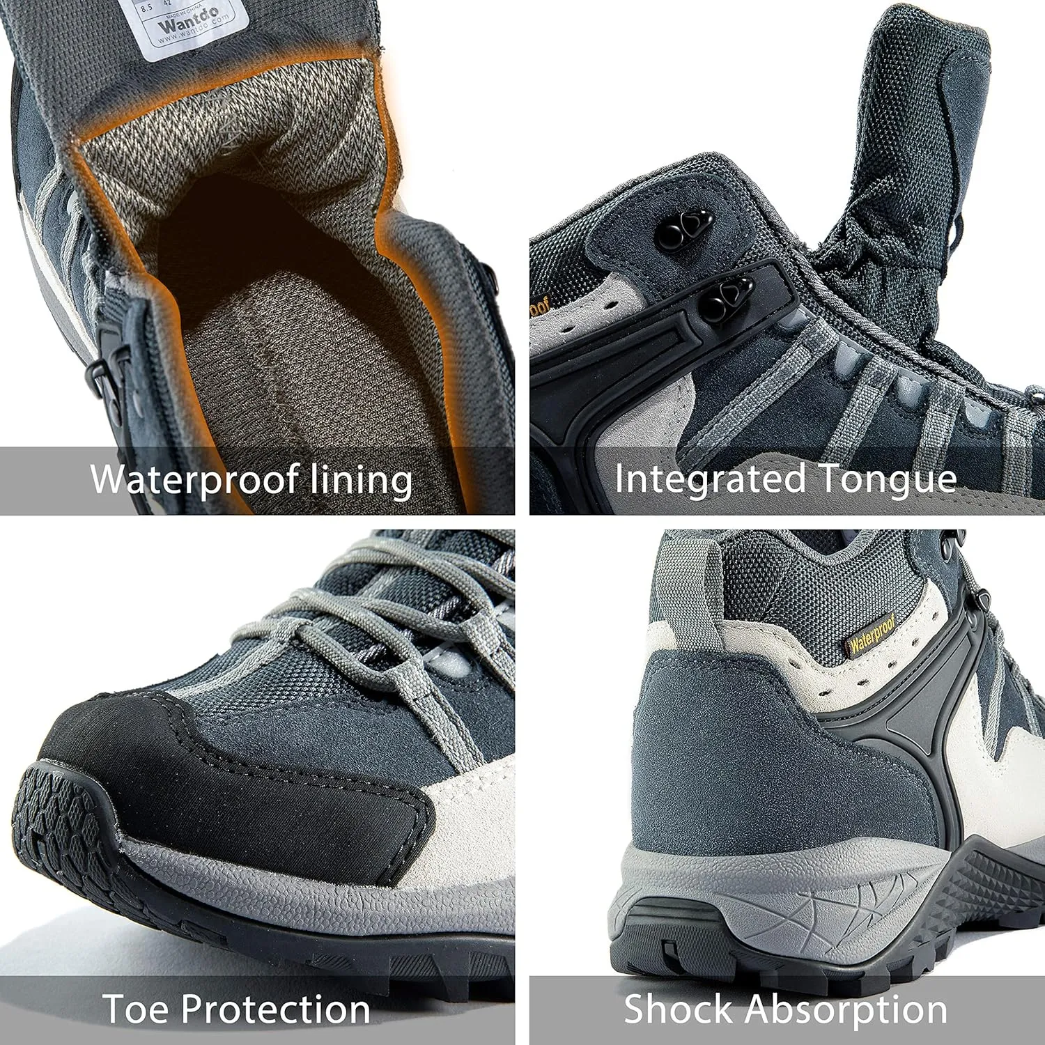 wantdo Women's Waterproof Hiking Boots Lightweight Outdoor Camping Shoes