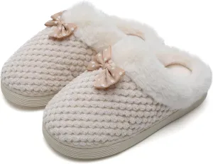WateLves Girls Slippers Memory Foam Toddler Kids Comfort Wool-Like Plush Fleece Lined House Shoes for Indoor & Outdoor