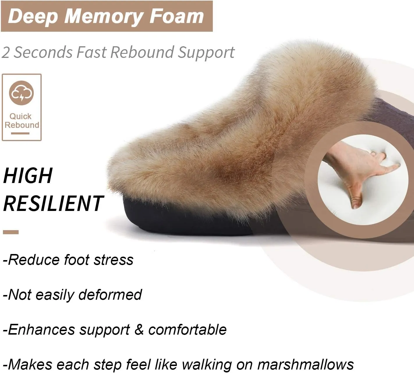WateLves Women's Memory Foam Slippers Comfort Wool-Like Plush Fleece Lined House Shoes for Indoor & Outdoor