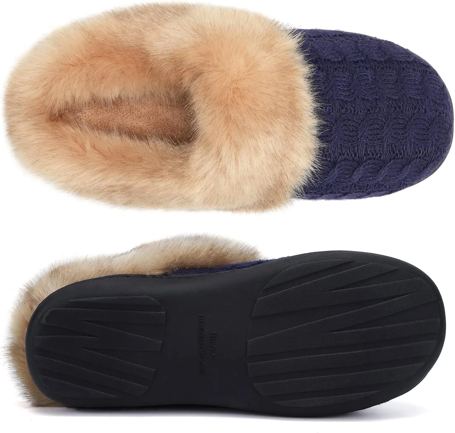 WateLves Women's Memory Foam Slippers Comfort Wool-Like Plush Fleece Lined House Shoes for Indoor & Outdoor