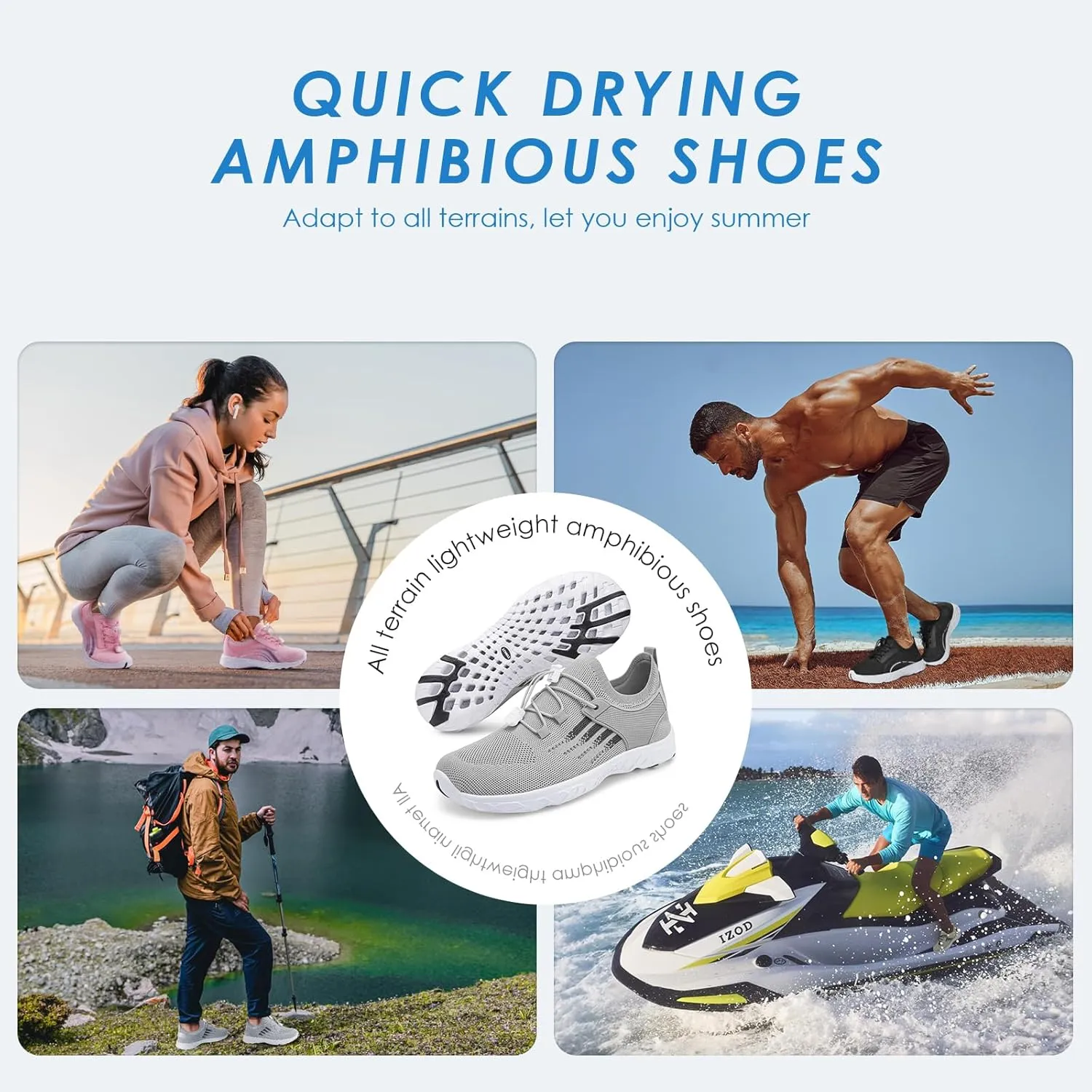 Water Shoes for Men Women Mesh Barefoot Hiking Swim River Shoes Adult Lake Pool Aqua Socks Beach Surfing Kayaking Sport Accessories Camping