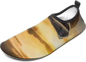 Water Shoes for Women Men Quick Dry Barefoot Shoes River Sunset Wooden Boat Sport Shoes Beach Aqua Socks for Hiking Swim Surf Yoga Sport