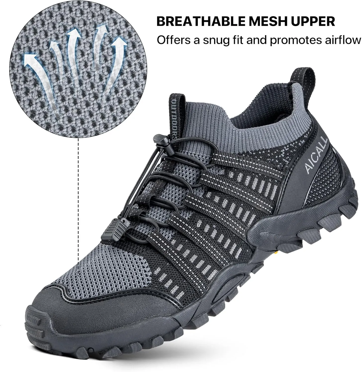 Water Shoes Mens Quick Dry Outdoor Hiking Shoes Barefoot Aqua Shoes Beach Walking Boating Camping Fishing Shoes