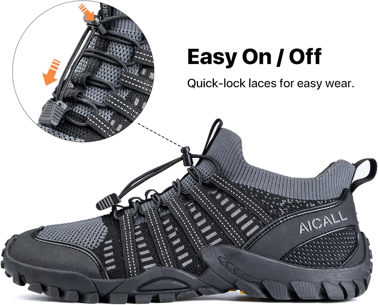 Water Shoes Mens Quick Dry Outdoor Hiking Shoes Barefoot Aqua Shoes Beach Walking Boating Camping Fishing Shoes