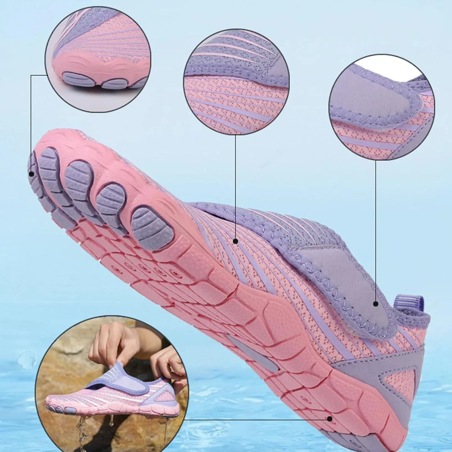 Water Shoes Women Men Quick Dry Hiking Footwear Barefoot Aqua Socks Shoes Sport Swim Pool Beach Shoes Athletic Adult Walking Shoes Lightweight Breathable Swimming Shoes for Women Men