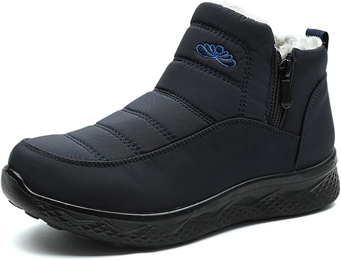 Waterproof Boots for Women Anti-Slip Mid-Calf Snow Boots Warm Outdoor Comfortable Hiking Booties