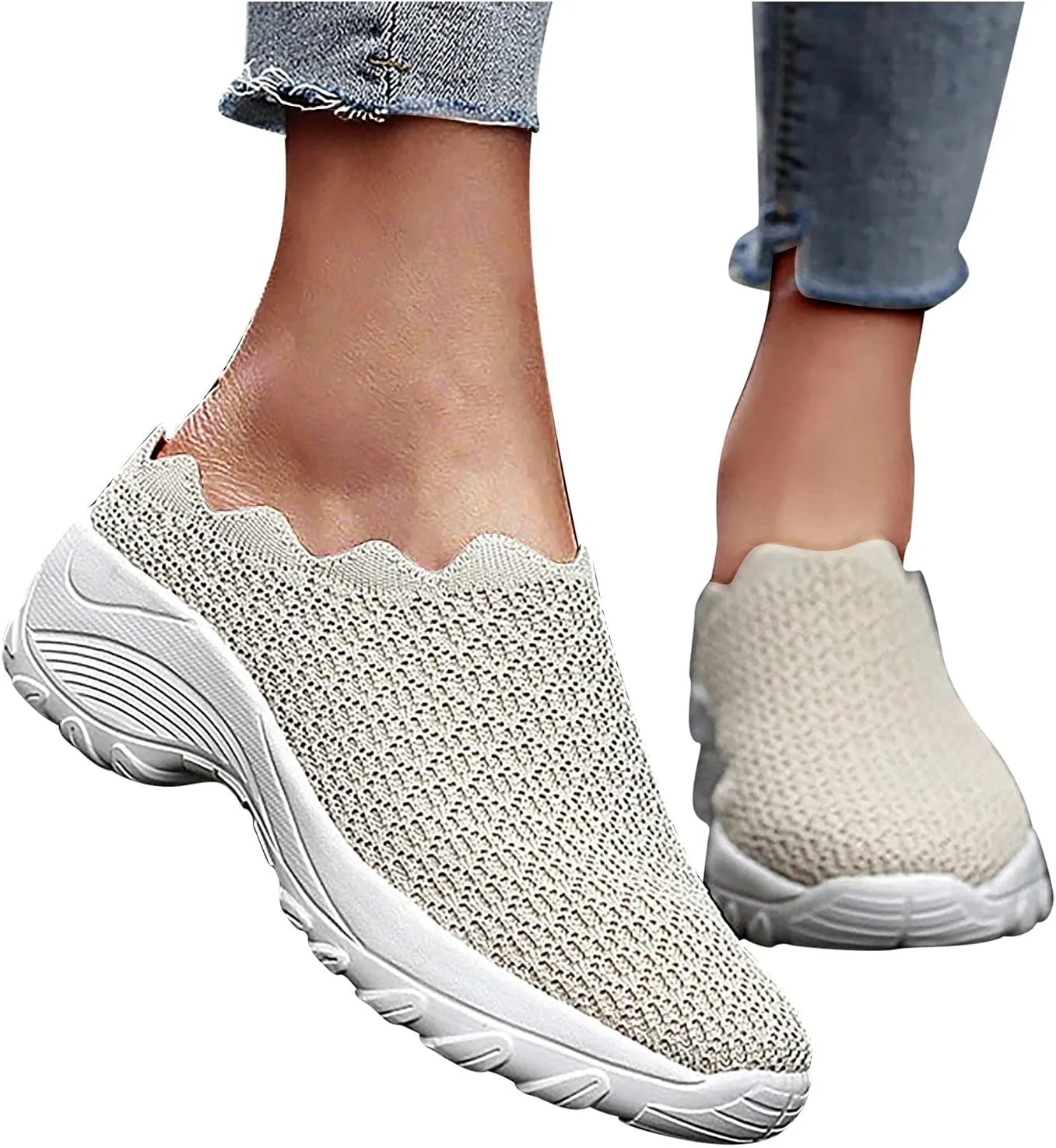 Wide Foot Orthopedic Sandals Sneakers Womens Breathable Slip On Arch Support Sport Slides Non-Slip Thick Slippers Outdoor Casual Walking Shoes Anti-Slip Platform Shoes Women
