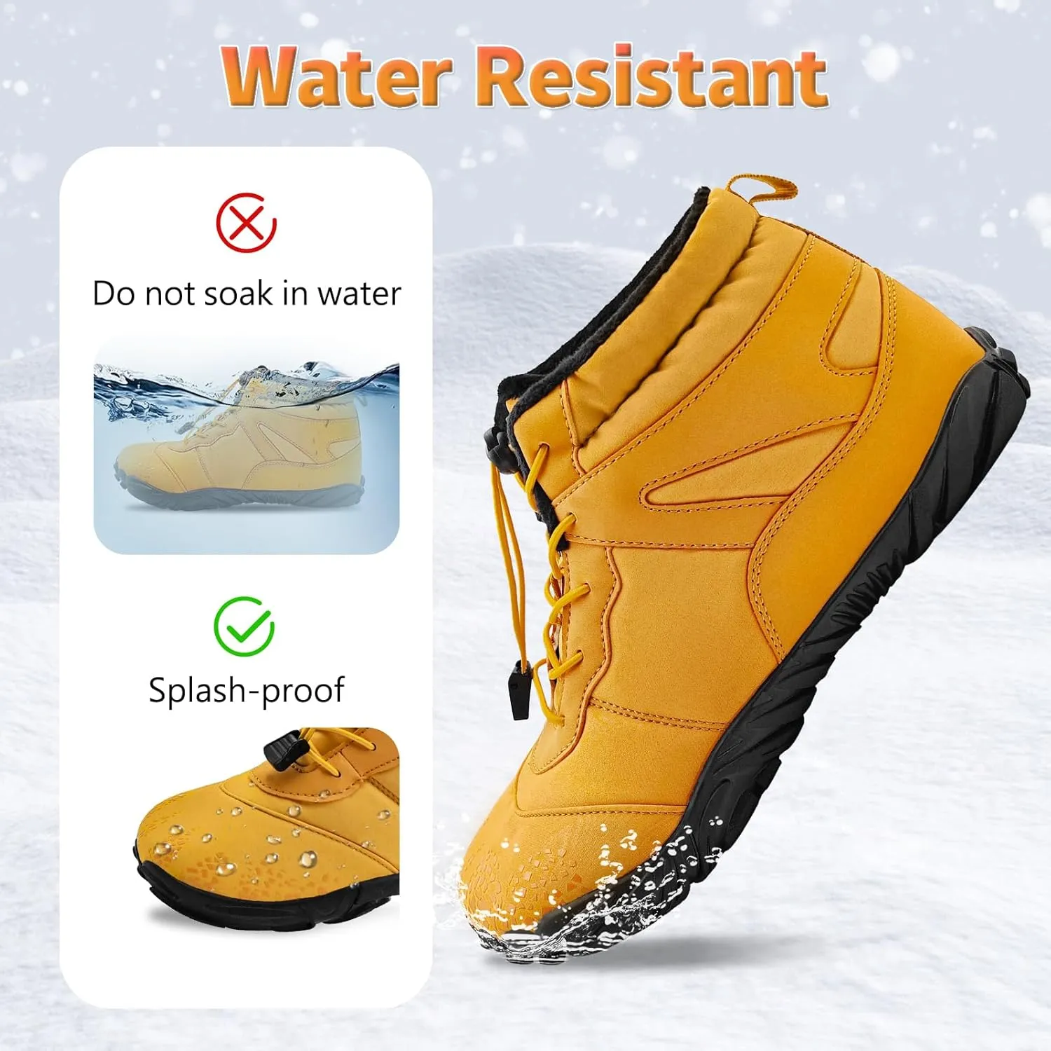 Winter Barefoot Shoes Women Hike Barefoot Footwear Men Grounded Footwear Non-Slip Sole Wide Toe Box for Hiking Trail