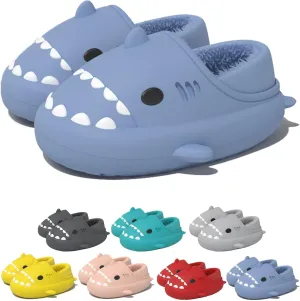Winter Shark Slides, Plush Warm Shark Slides, Animal Slippers Warm Non-slip Soft Comfy Fluffy Cloud Shark Slides