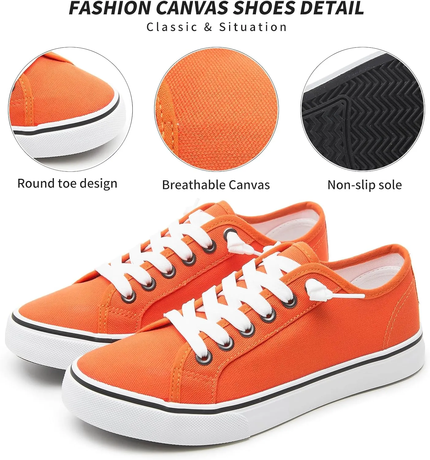 Women Canvas Sneaker Slip On Non Slip Casual Shoes Lace Up Canvas Low Top White Shoes Loafers for Women Fashion Black Sneaker