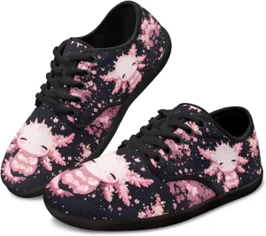 Women Comfortable Lace-Up Barefoot Shoes Lightweight Non Slip Sneakers Wide Toe Slip On Skate Shoe US Size 6-13.5 Black Sole